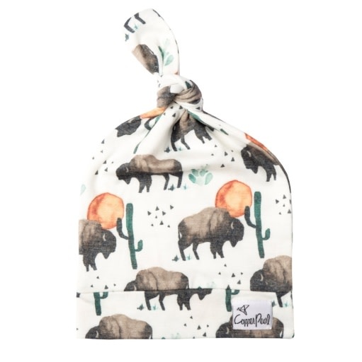 Copper Pearl TOP KNOT HAT - BISON