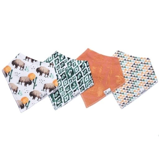 Copper Pearl 4 PACK BABY BANDANA BIBS - BISON