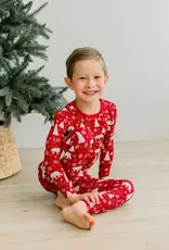 Kickee Pants Print Long Sleeve Pajama Set - Crimson Polar Bear