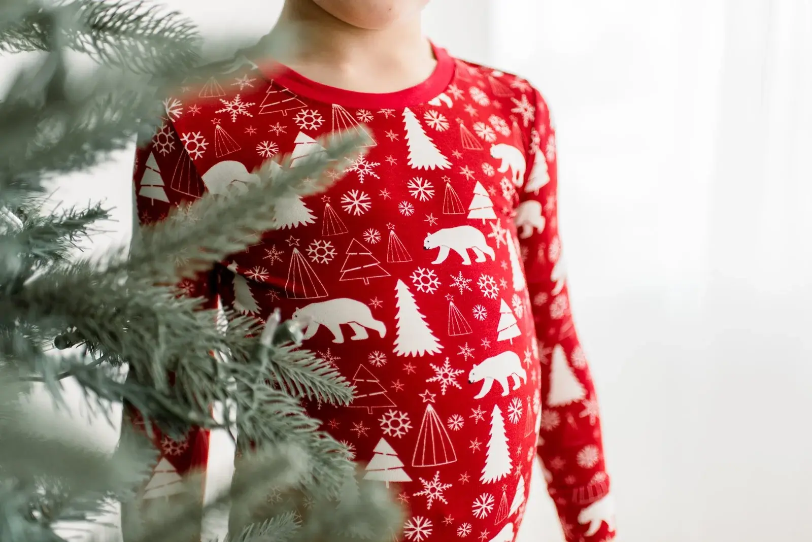 Kickee Pants Print Long Sleeve Pajama Set - Crimson Polar Bear