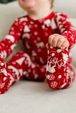 Kickee Pants Print Footie with 2 Way Zipper - Crimson Polar Bear