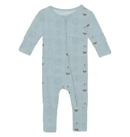 Kickee Pants Print Convertible Coverall - Spring Sky Animals
