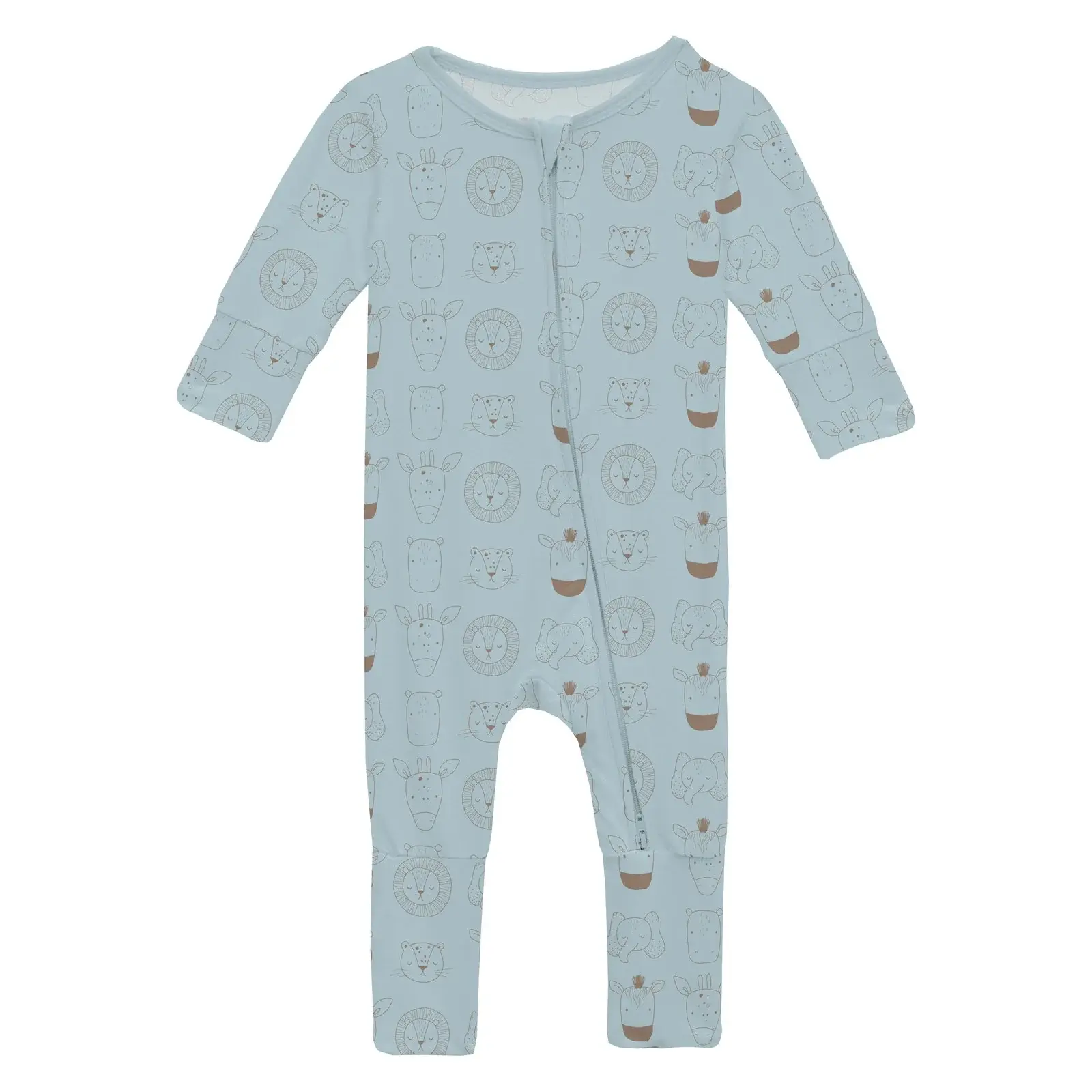 Kickee Pants Print Convertible Coverall - Spring Sky Animals