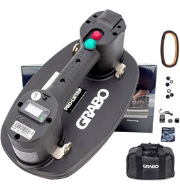 GRABO GRABOPRO BATTERY SUCTION CUP W/ DIGITAL PRESSURE GUAGE AND AUTO ON OFF . RECHARGABLE BATTERIES