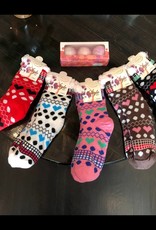 Anemone Indoor Slipper Socks - Heart Faire Isle Pattern O/S