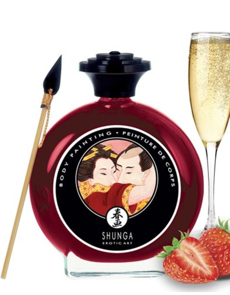 Shunga Edible Body Paint - Sparkling Strawberry Wine - La Femme Dangereuse