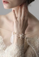 Bridal Bracelet/ hair accessory - gold pearl