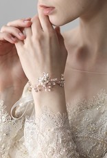 Bridal Bracelet/ hair accessory - gold pearl