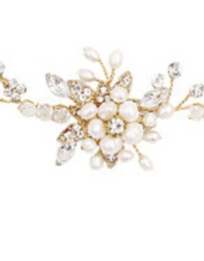 Bridal Bracelet/ hair accessory - gold pearl