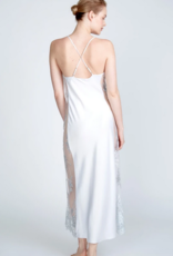 Rya Collection Darling Long Satin Gown with lace Panel