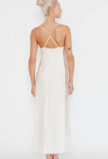 Rya Collection Darling Long Satin Gown with lace Panel