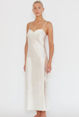 Rya Collection Darling Long Satin Gown with lace Panel