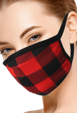 Anemone Black and Red Buffalo Check Face Mask - O/S