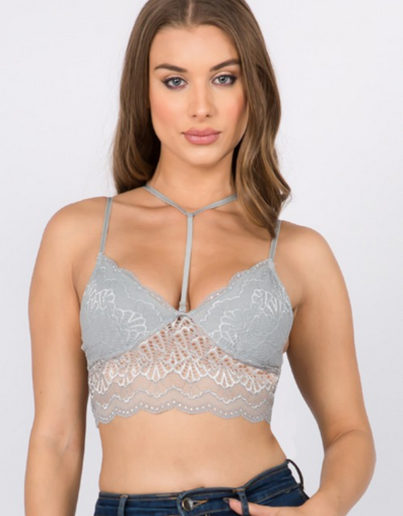 Anemone Longline Lace Bralette with Removable Strap