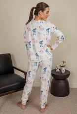 Aspen Dream Aspen Dream Cozy Long Sleeve Pajama Pants Set - Vacation Mode Doggies
