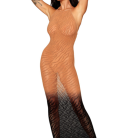 zebra knit ombre bodystocking dress O/S   0488