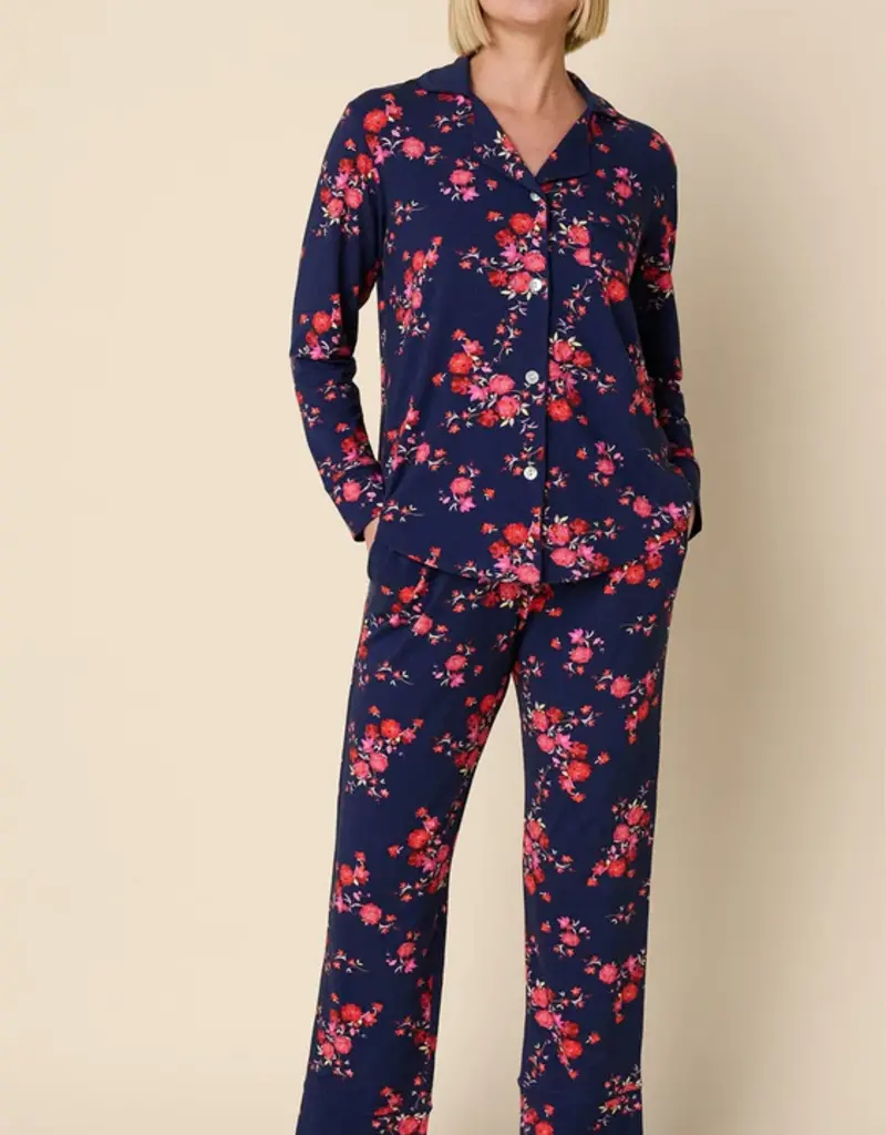 The Cat's Pajamas Cats pajamas S/S Capri button up pajama Set Pima Cotton