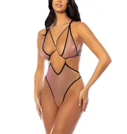 Oh La La Cherie Jade Iridescent Strappy Teddy Bodysuit
