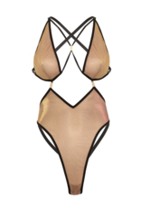 Oh La La Cherie Jade Iridescent Strappy Teddy Bodysuit