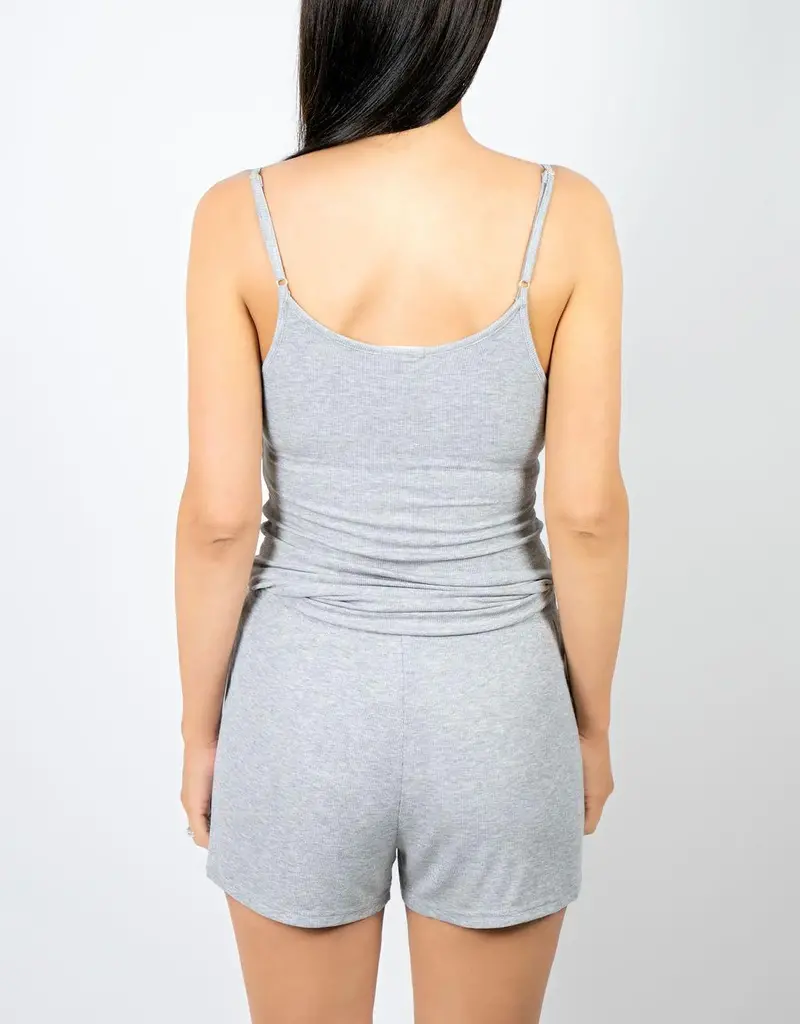 Aspen Dream Ribbed Cami w Shelf Bra & Shorts TWO PIECE SET