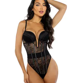 Roma Belle Noir Spiral Boning Teddy