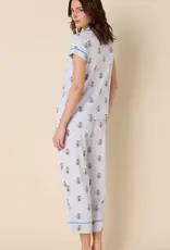 The Cat's Pajamas Cats pajamas S/S Capri button up pajama Set Pima Cotton