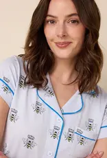 The Cat's Pajamas Cats pajamas S/S Capri button up pajama Set Pima Cotton