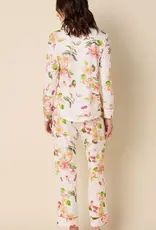 The Cat's Pajamas Pima L/S Knit Pajama button up TWO pc Set cats pajamas