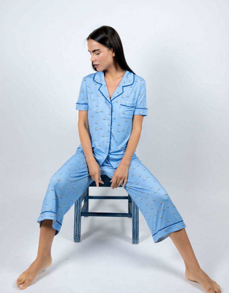 Aspen Dream Bamboo SS & cropped Pant capri PJ Set- Jolene
