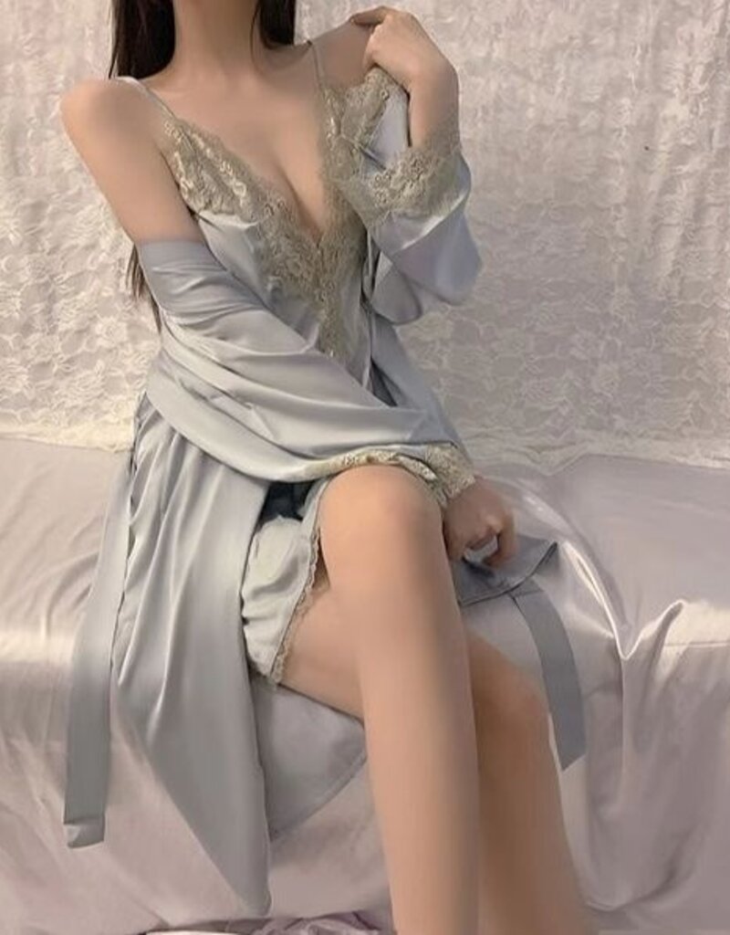 Lingerie By Coco Madeline 3pc Nightgown Robe Set - Coco
