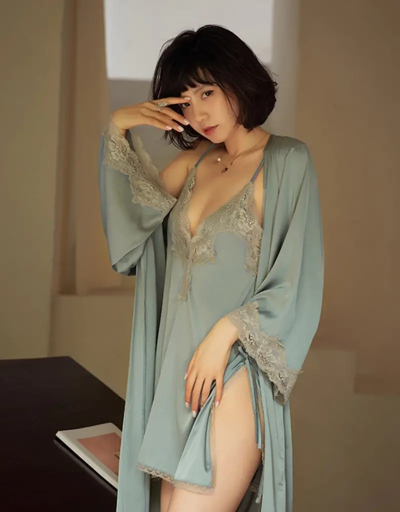 Lingerie By Coco Madeline 3pc Nightgown Robe Set - Coco