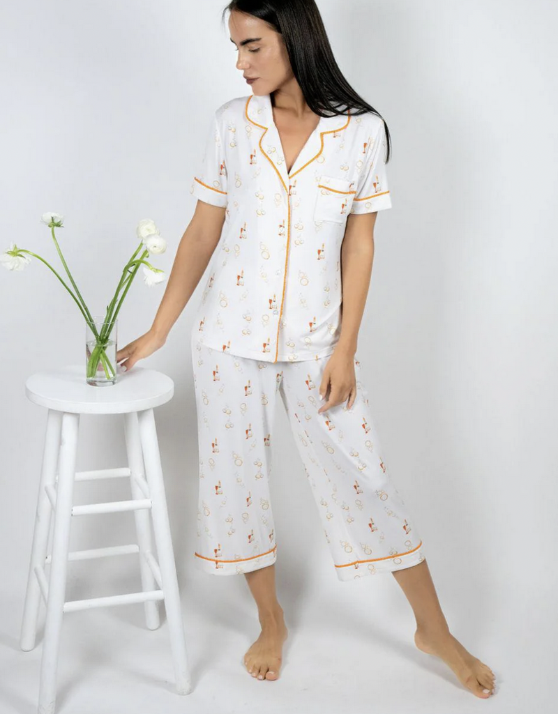 Aspen Dream Bamboo SS & cropped Pant capri PJ Set- Jolene