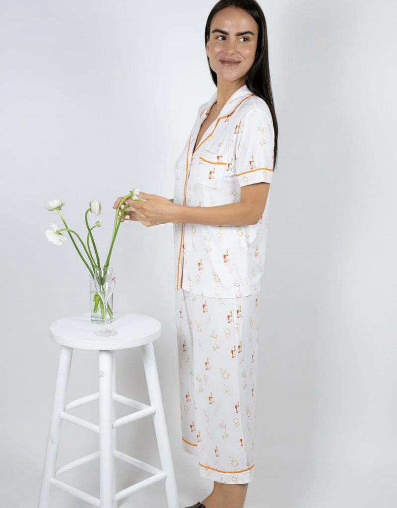 Aspen Dream Bamboo SS & cropped Pant capri PJ Set- Jolene