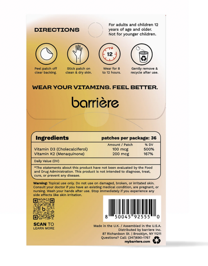 Barriere Hello Sunshine Vitamin D3 Patch 36pk- Evil Eye