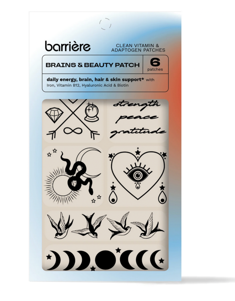 Barriere Brains & Beauty Vitamin Patch 6pk- Black Mystical Print