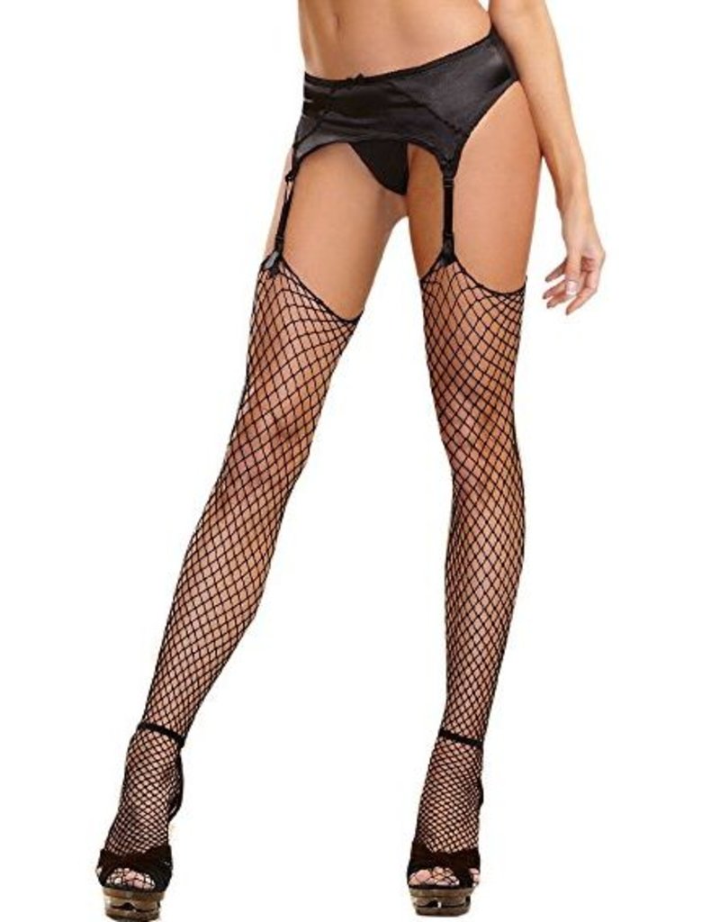 DreamGirl Fishnet thigh high no elastic Black