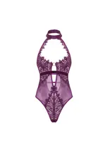 Oh La La Cherie Kennedy Halter Teddy - Imperial Purple