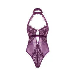 Oh La La Cherie Kennedy Halter Teddy - Imperial Purple
