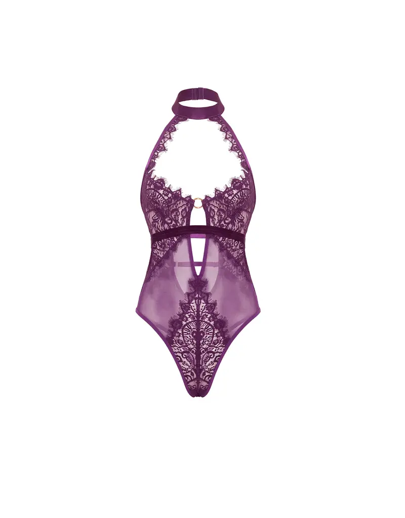 Oh La La Cherie Kennedy Halter Teddy - Imperial Purple