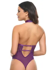 Oh La La Cherie Kennedy Halter Teddy - Imperial Purple