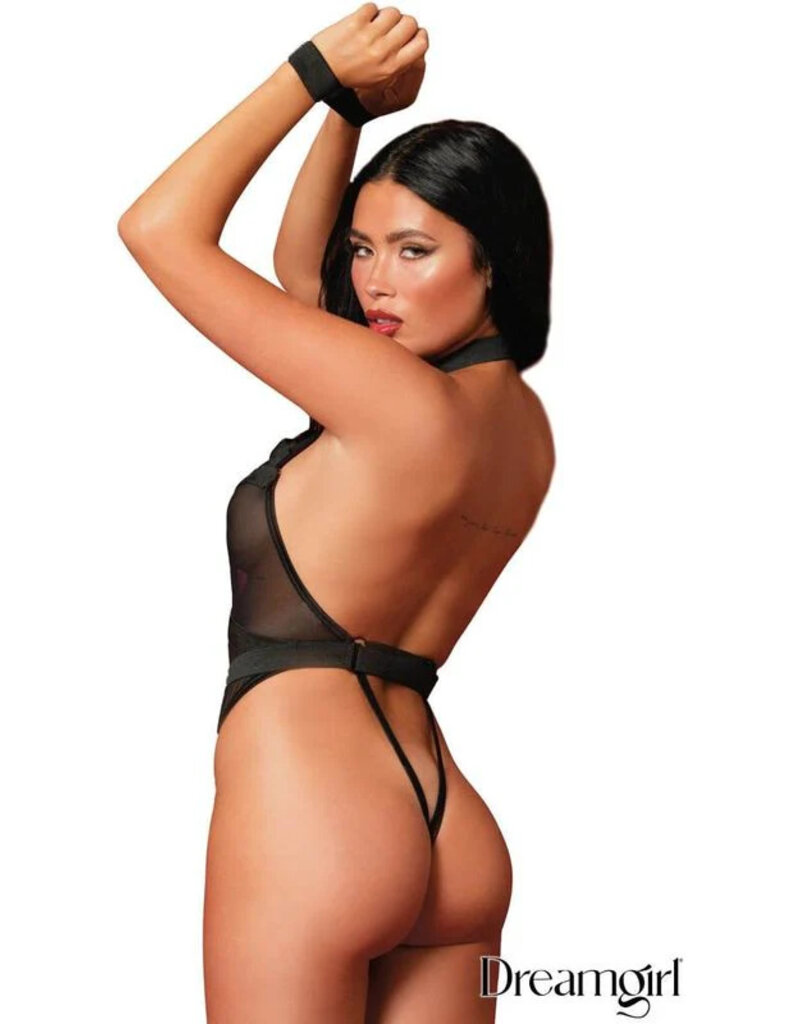 Fetish Teddy w O-rings & cuffs O/S