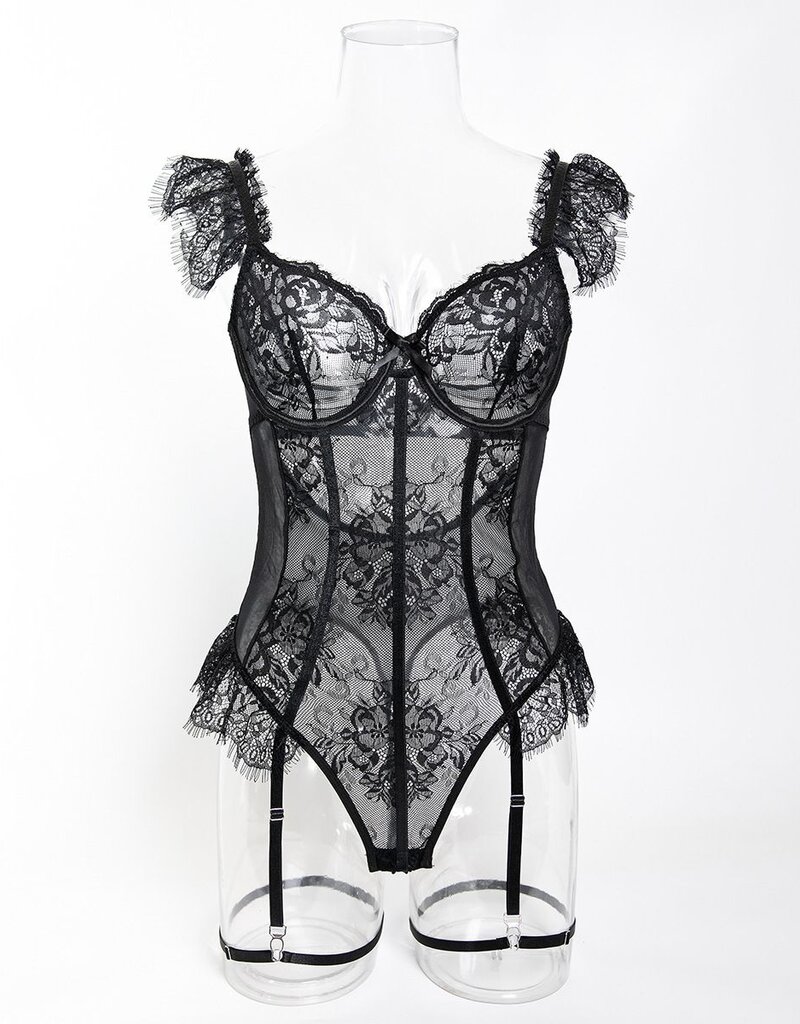 Lingerie By Coco Maison de Minuit Lace Gartered Teddy - Coco