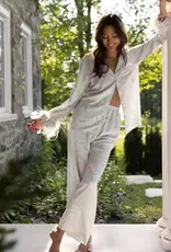 Rya Collection Sophia Printed Satin PJ set w Feathers - Rya