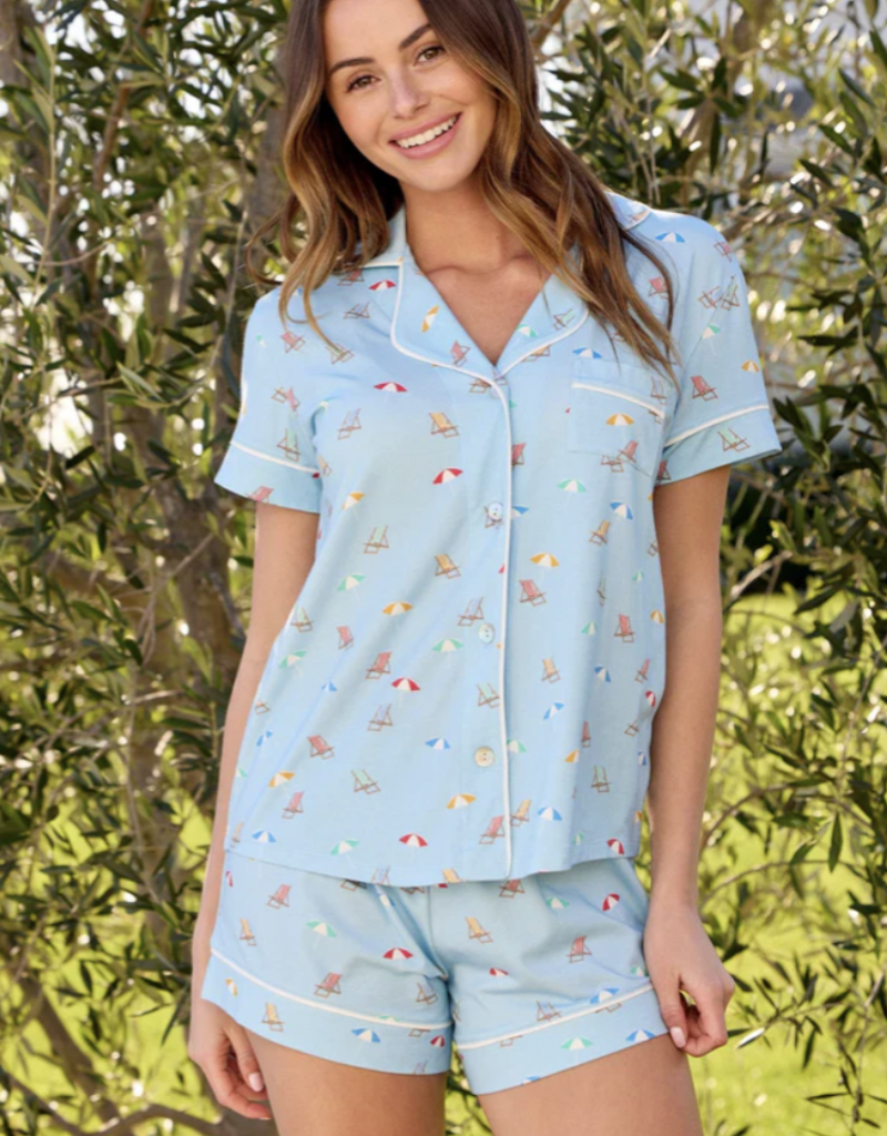 The Cat's Pajamas Pima Cotton Tee and Short Pj Set