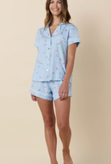 The Cat's Pajamas Pima Cotton Tee and Short Pj Set