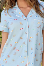 The Cat's Pajamas Pima Cotton Tee and Short Pj Set