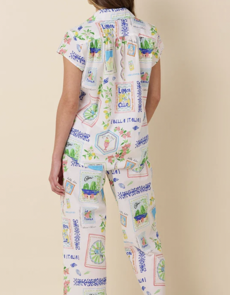 The Cat's Pajamas Cats Pajamas Luxe Pima Woven Capri & Tee