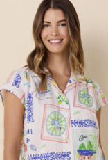 The Cat's Pajamas Cats Pajamas Luxe Pima Woven Capri & Tee
