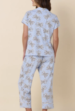 The Cat's Pajamas Cats pajamas S/S Capri button up pajama Set Pima Cotton