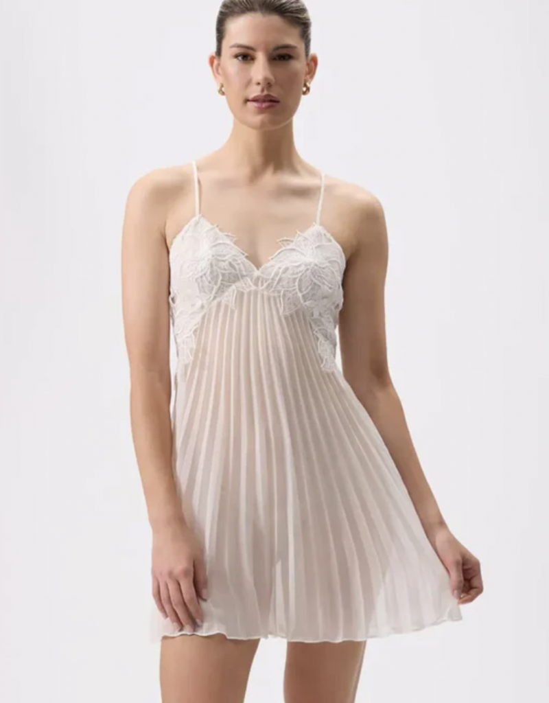 Delight Chemise - Pleated embroidered lace